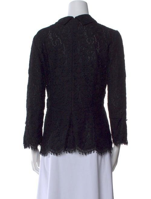 L'Wren Scott Lace Pattern Mock Neck Top