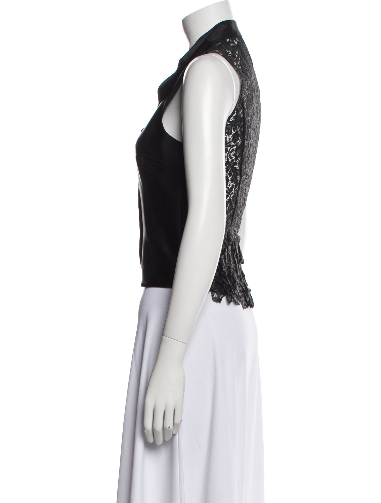 L'Wren Scott Cowl Neck Sleeveless Crop Top