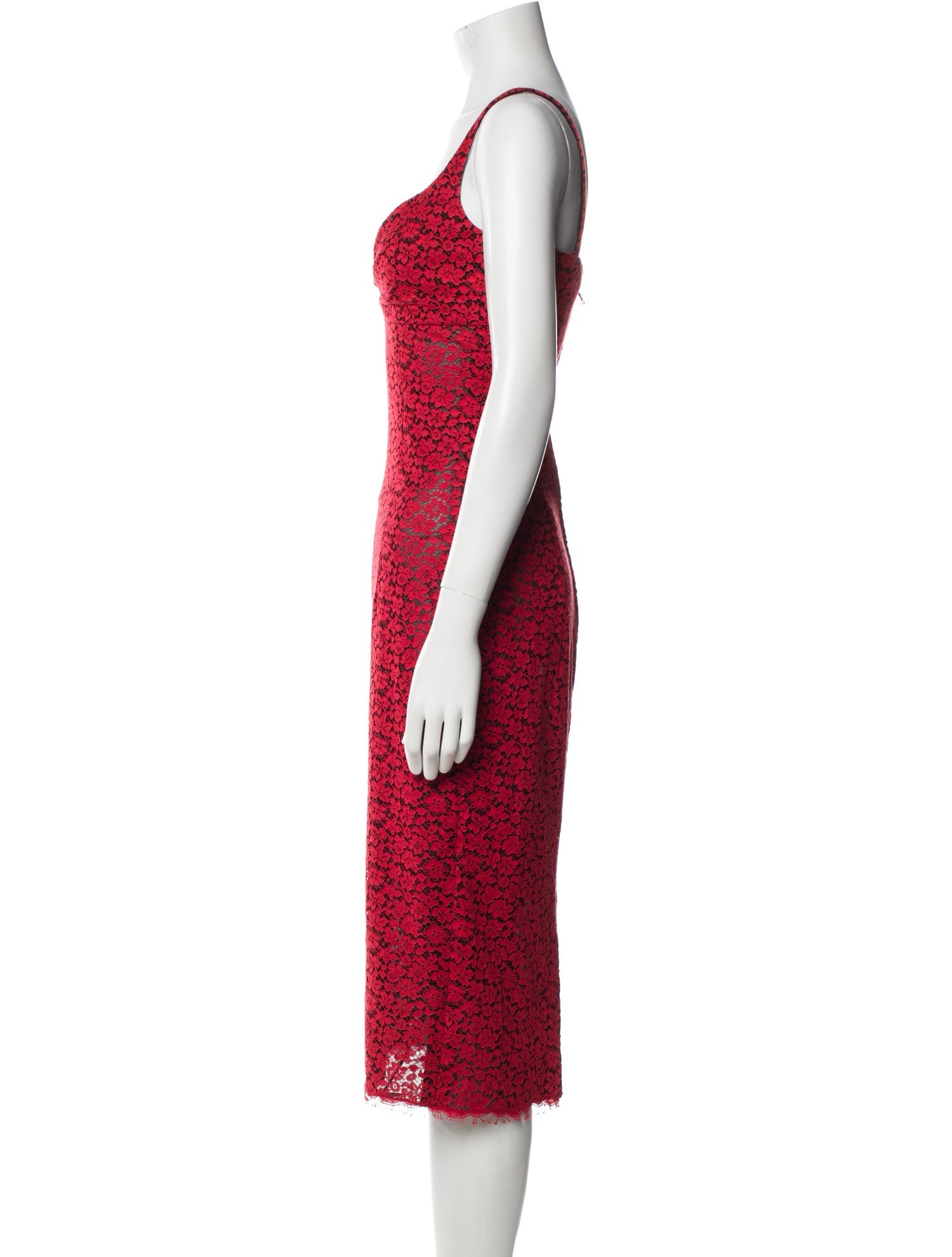 L'Wren Scott Lace Pattern Midi Length Dress