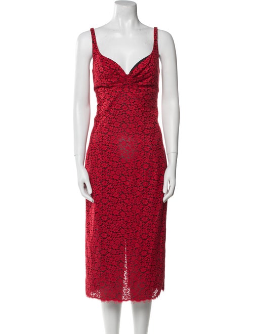 L'Wren Scott Lace Pattern Midi Length Dress