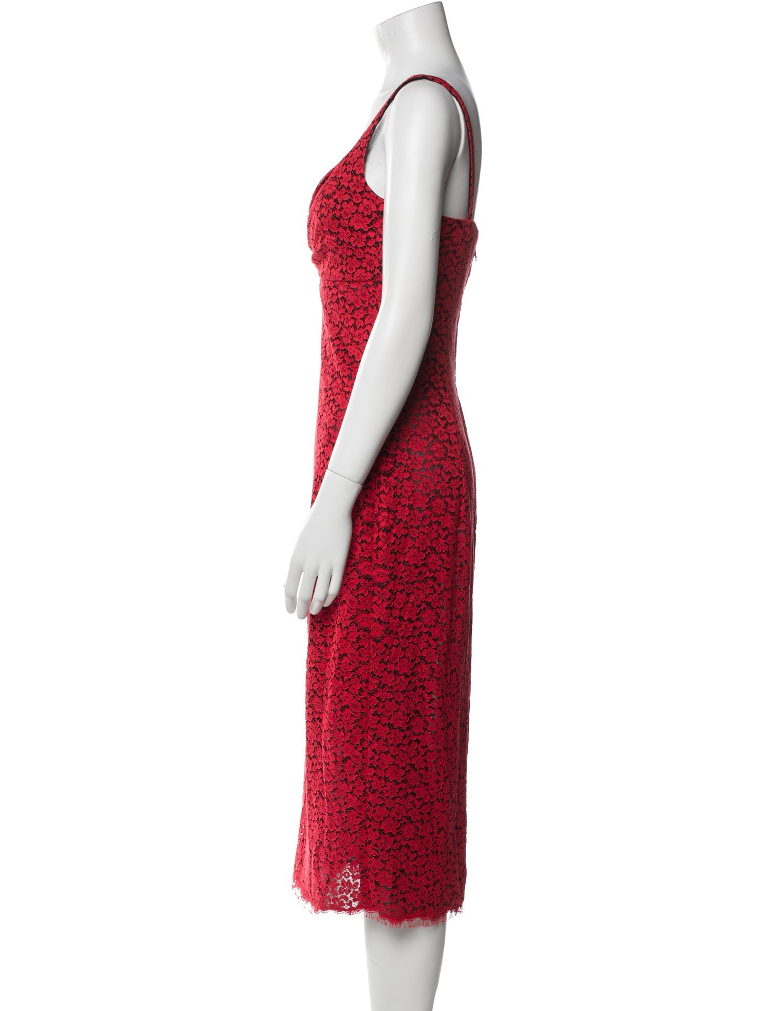 L'Wren Scott Lace Pattern Midi Length Dress