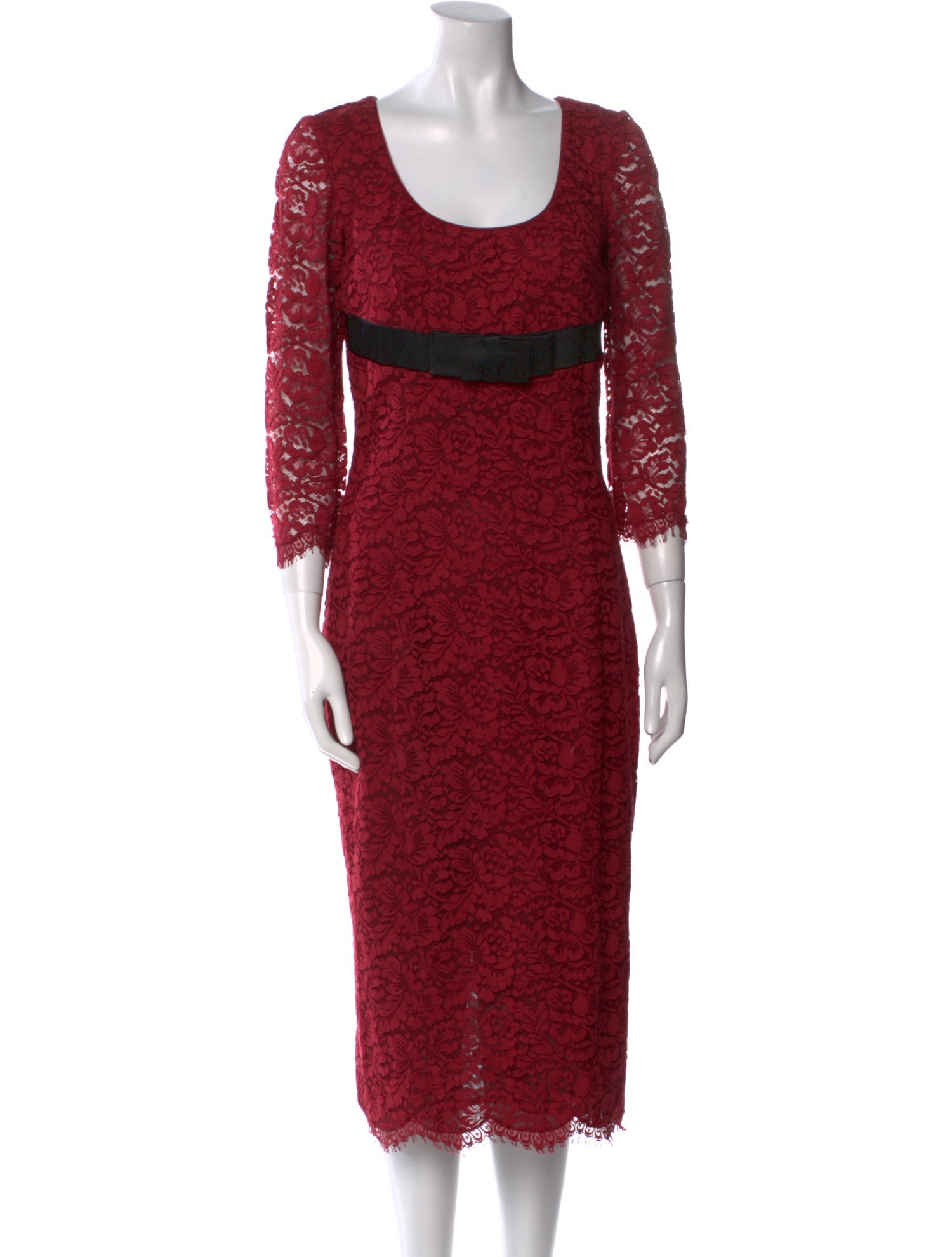 L'Wren Scott Lace Pattern Midi Length Dress