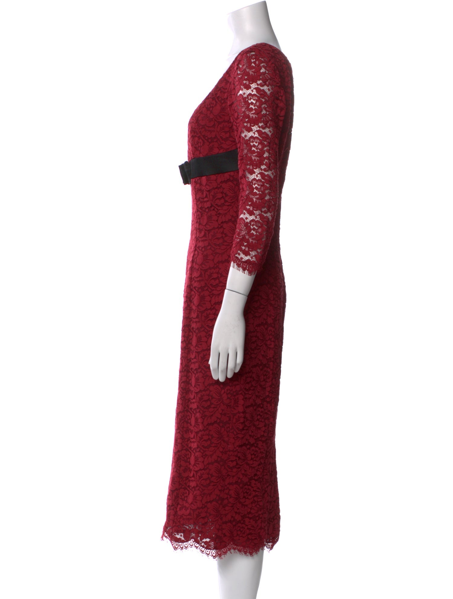 L'Wren Scott Lace Pattern Midi Length Dress