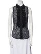 L'Wren Scott Lace Pattern Mock Neck Top