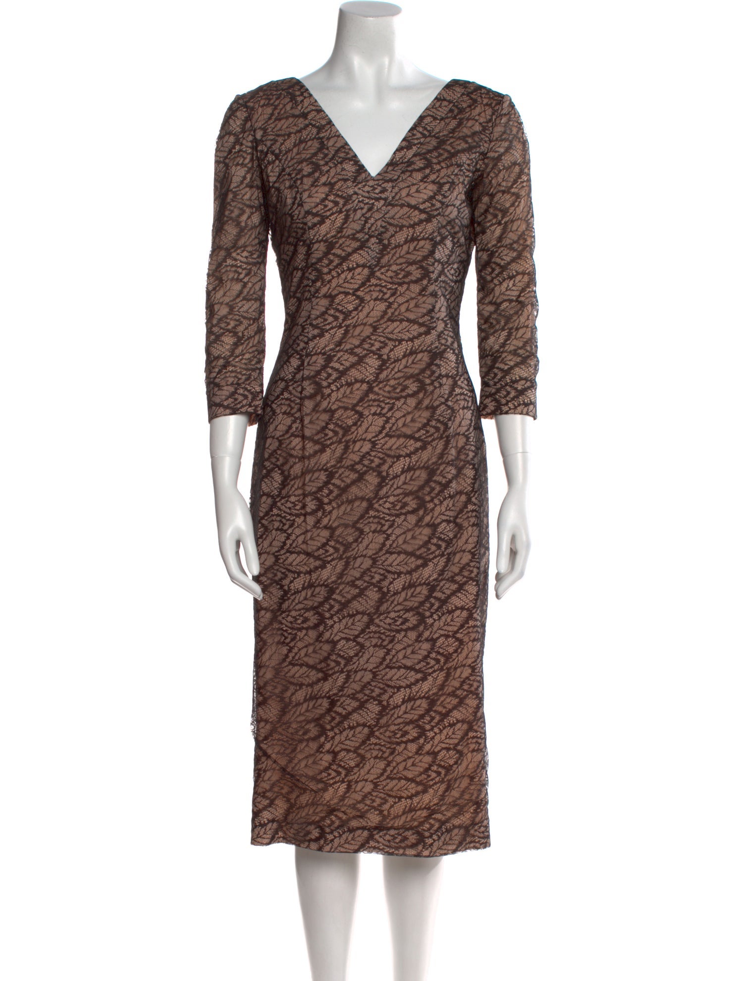 L'Wren Scott Printed Midi Length Dress