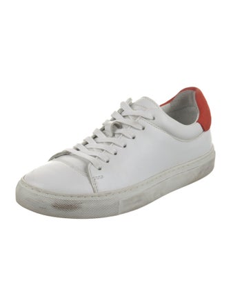Alexander Lewis Leather Colorblock Pattern Sneakers