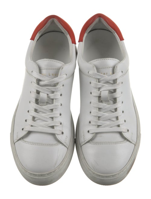 Alexander Lewis Leather Colorblock Pattern Sneakers