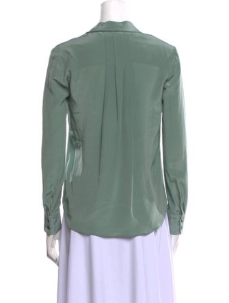 Alexander Lewis Silk Square Neckline Button-Up Top