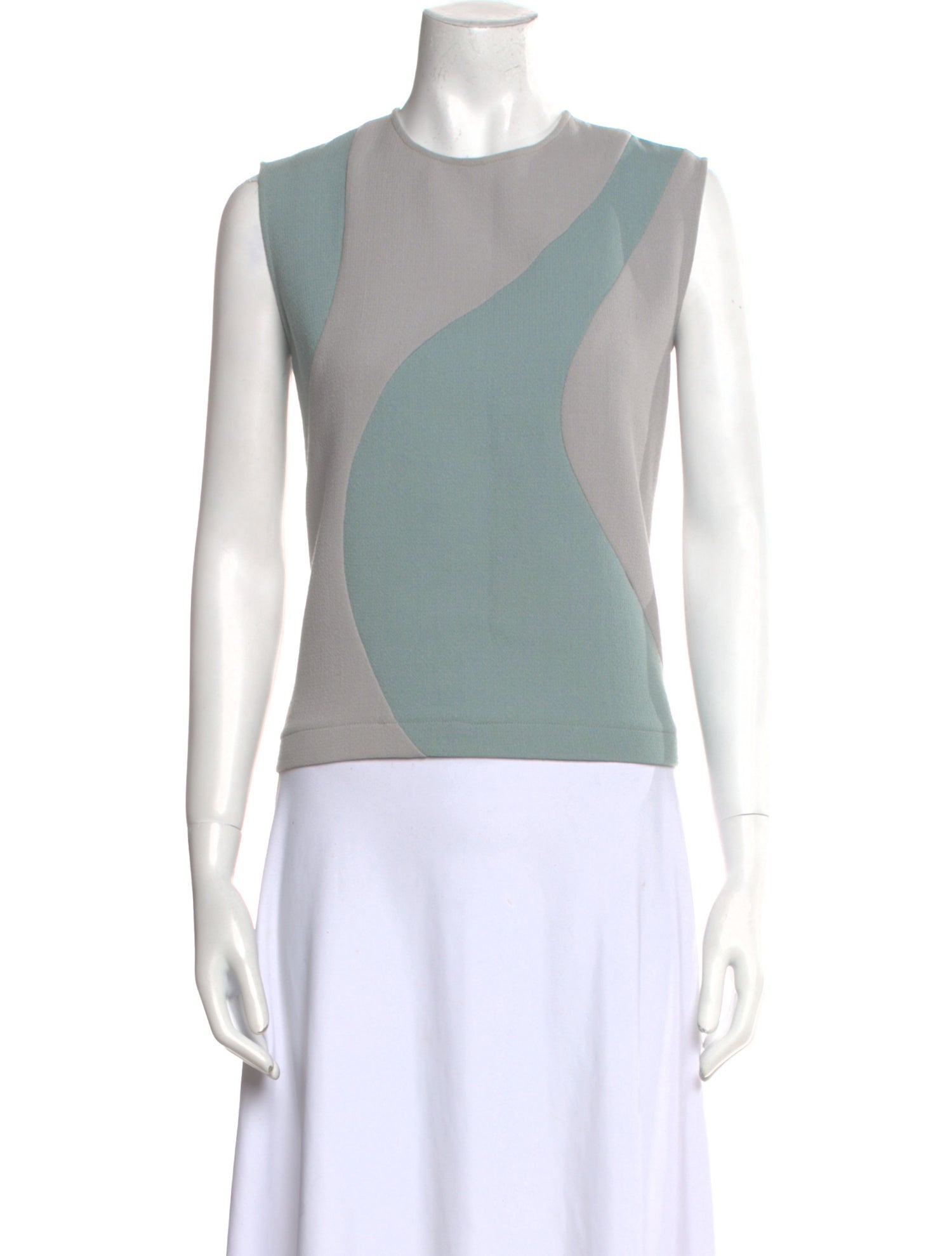 Alexander Lewis Wool Colorblock Pattern Top