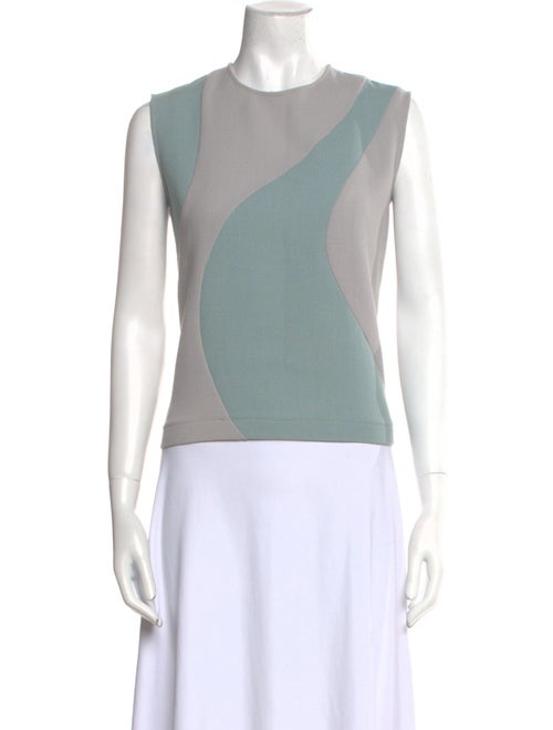 Alexander Lewis Wool Colorblock Pattern Top