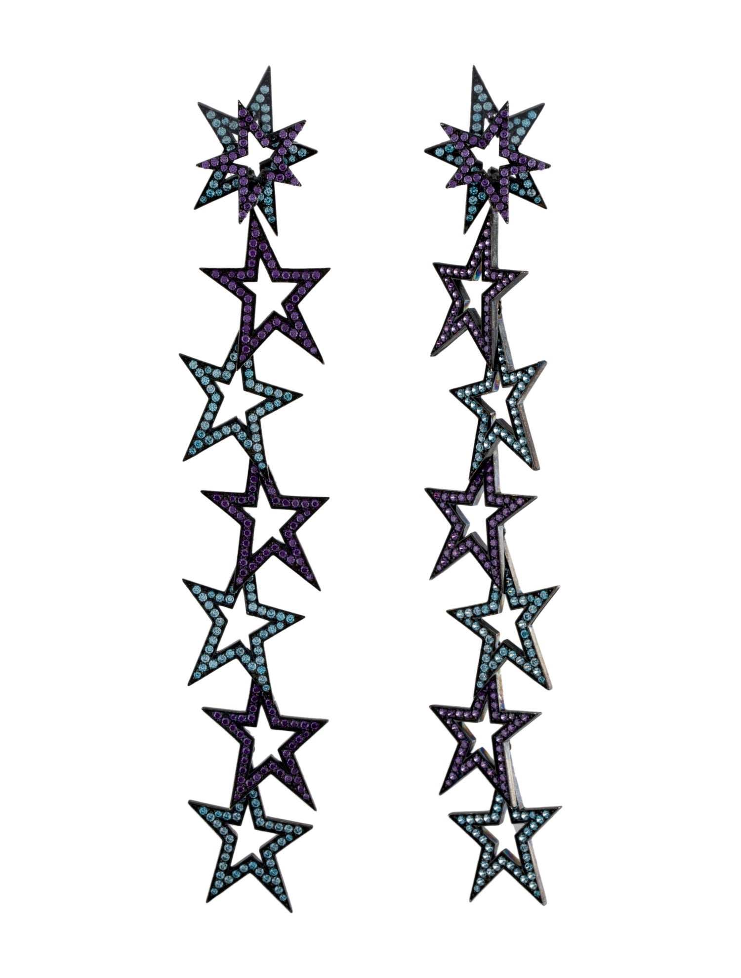 Lynn Ban Cubic Zirconia Star Drop Earrings
