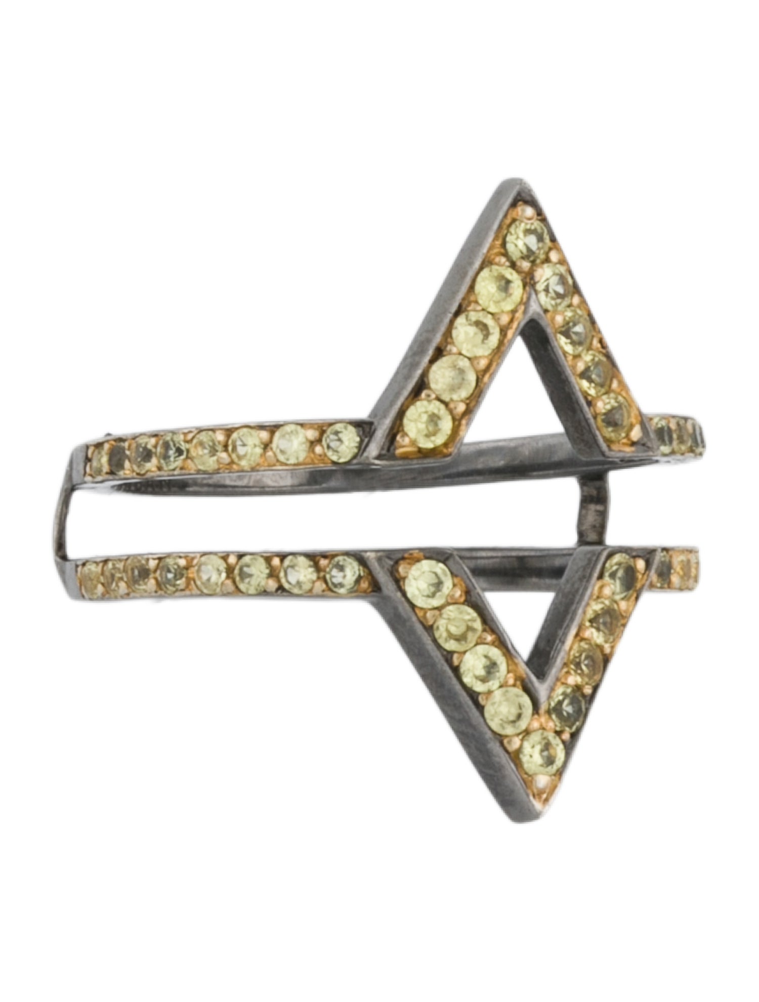 Lynn Ban Sapphire Chevron Ring Guard