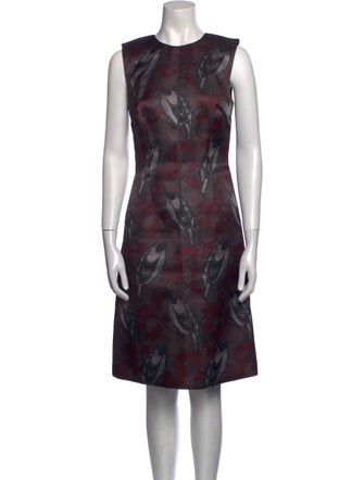 Lyn Devon Printed Knee-Length Dress