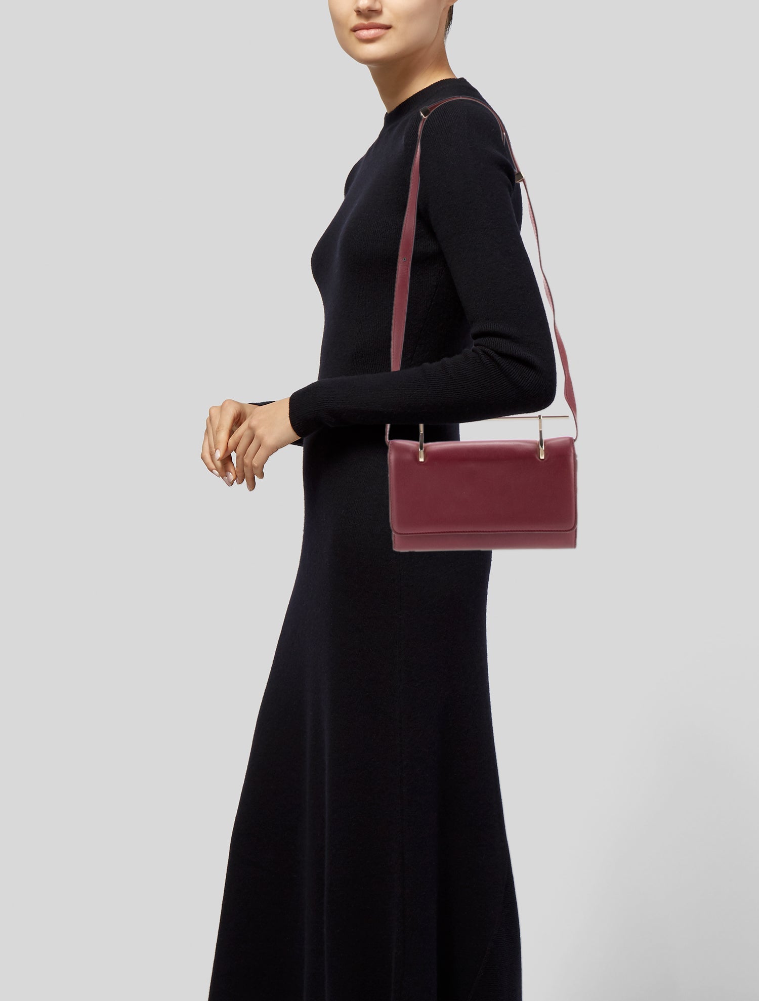 M2Malletier Leather Top Handle Bag