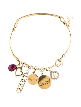 M2 by Mary Margrill 14K Diamond & Garnet Charm Bracelet