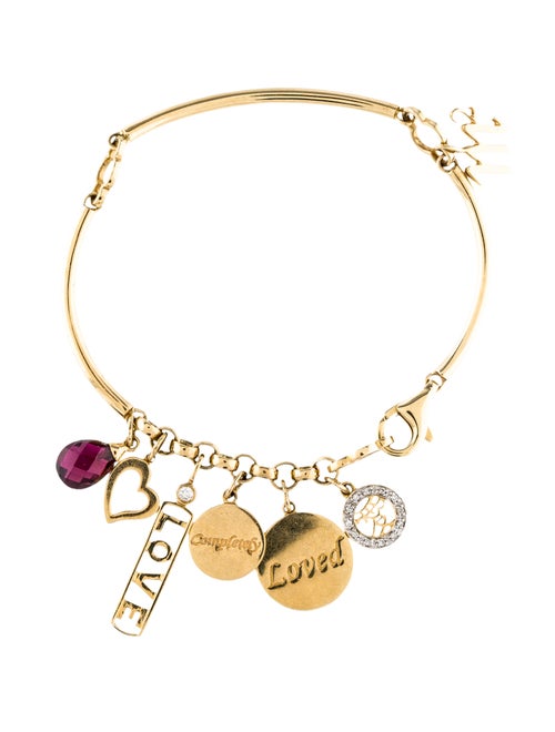 M2 by Mary Margrill 14K Diamond & Garnet Charm Bracelet