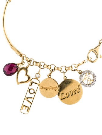 M2 by Mary Margrill 14K Diamond & Garnet Charm Bracelet