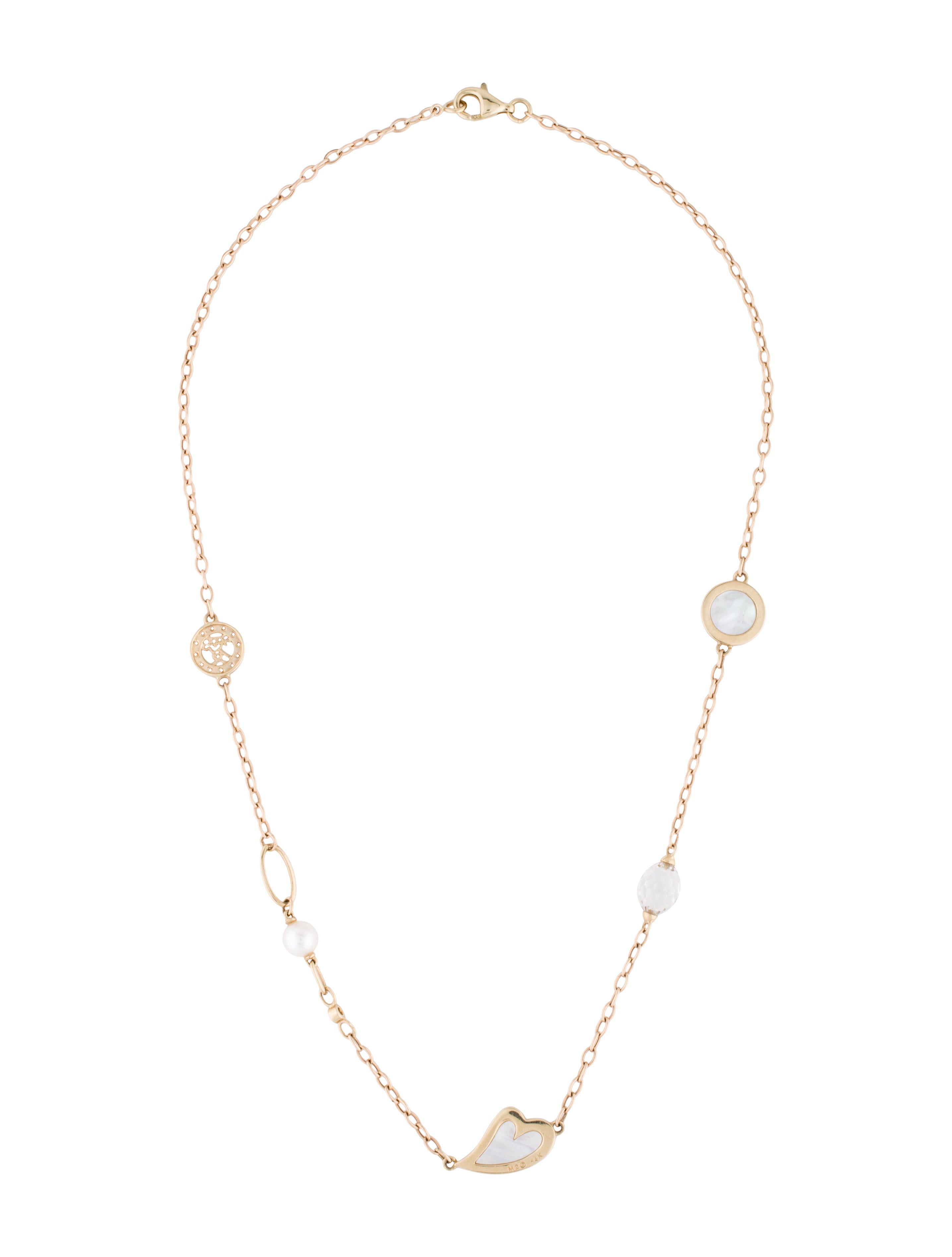 M2 by Mary Margrill 14K Multistone Station Necklace