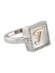 M2 by Mary Margrill Mother of Pearl & Diamond 'L' Initial Ring