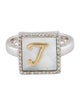 M2 by Mary Margrill Mother of Pearl & Diamond 'L' Initial Ring