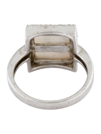 M2 by Mary Margrill Mother of Pearl & Diamond 'L' Initial Ring
