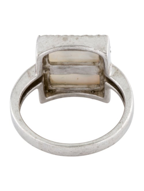 M2 by Mary Margrill Mother of Pearl & Diamond 'L' Initial Ring