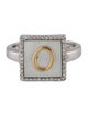 M2 by Mary Margrill Mother of Pearl & Diamond 'O' Initial Ring