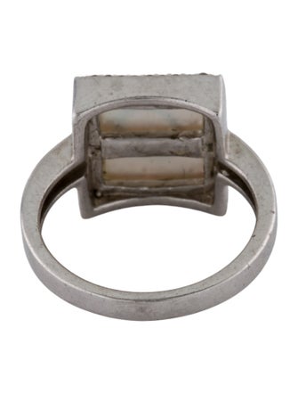 M2 by Mary Margrill Mother of Pearl & Diamond 'O' Initial Ring