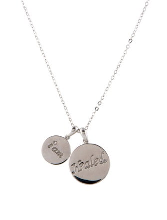 M2 by Mary Margrill Diamond 'I am Healed' Double Disc Pendant Necklace
