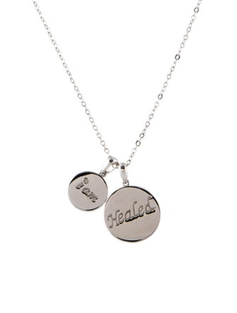 M2 by Mary Margrill Diamond 'I am Healed' Double Disc Pendant Necklace