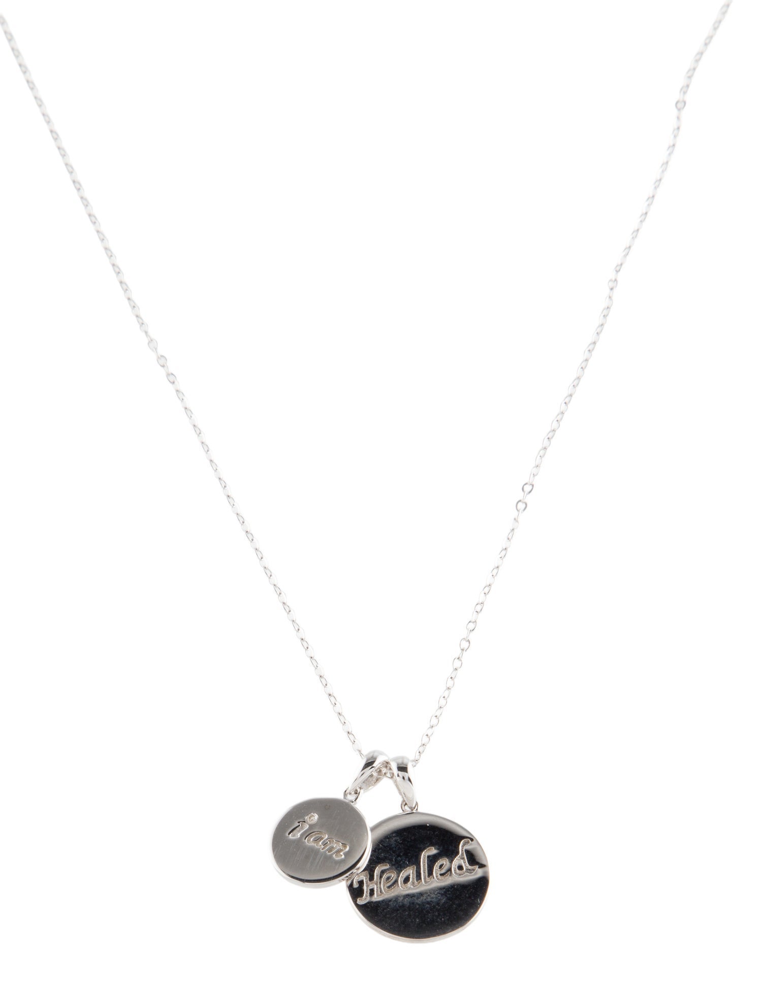 M2 by Mary Margrill Diamond 'I am Healed' Double Disc Pendant Necklace