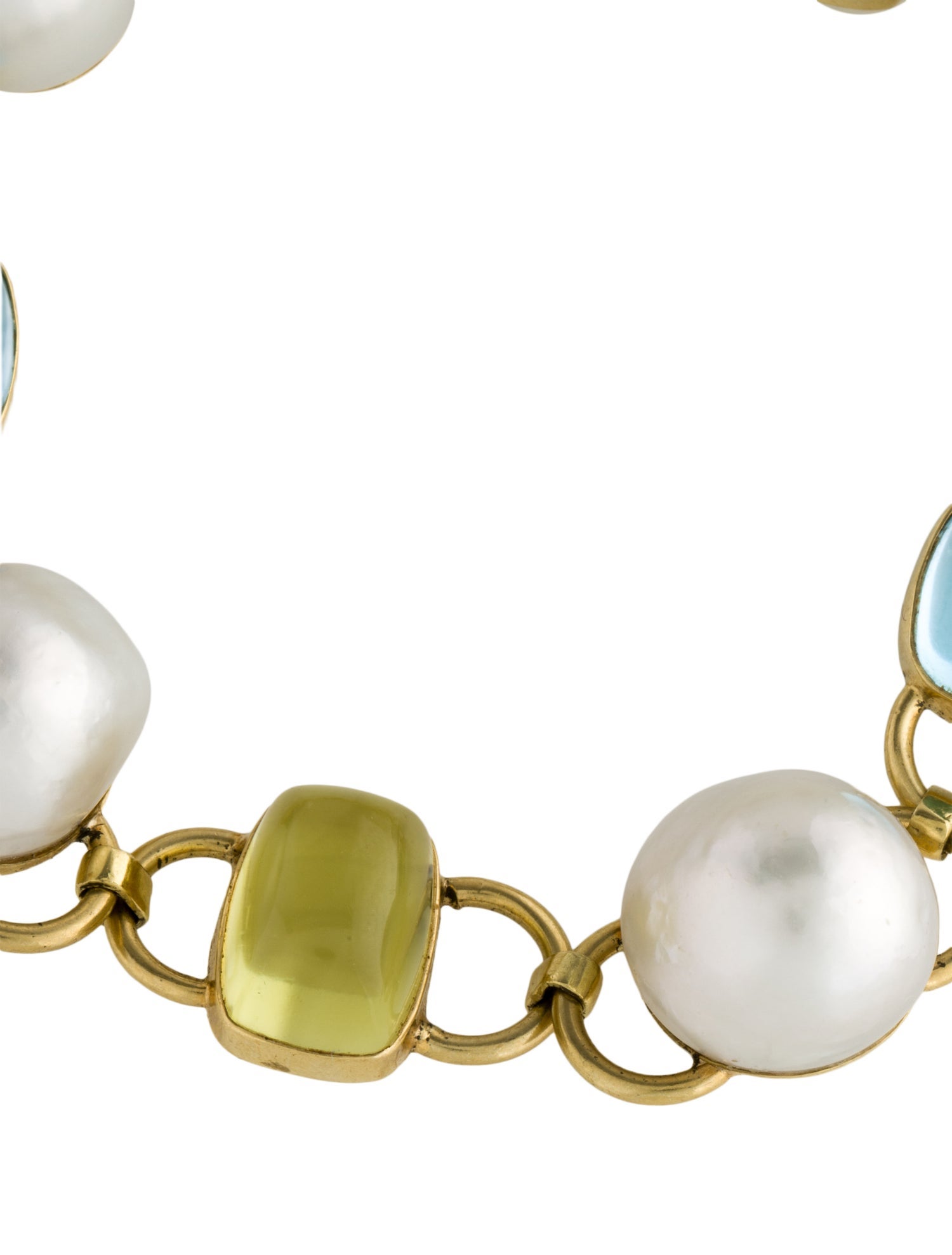 Maz 18K Pearl Topaz & Quartz Station Bracelet
