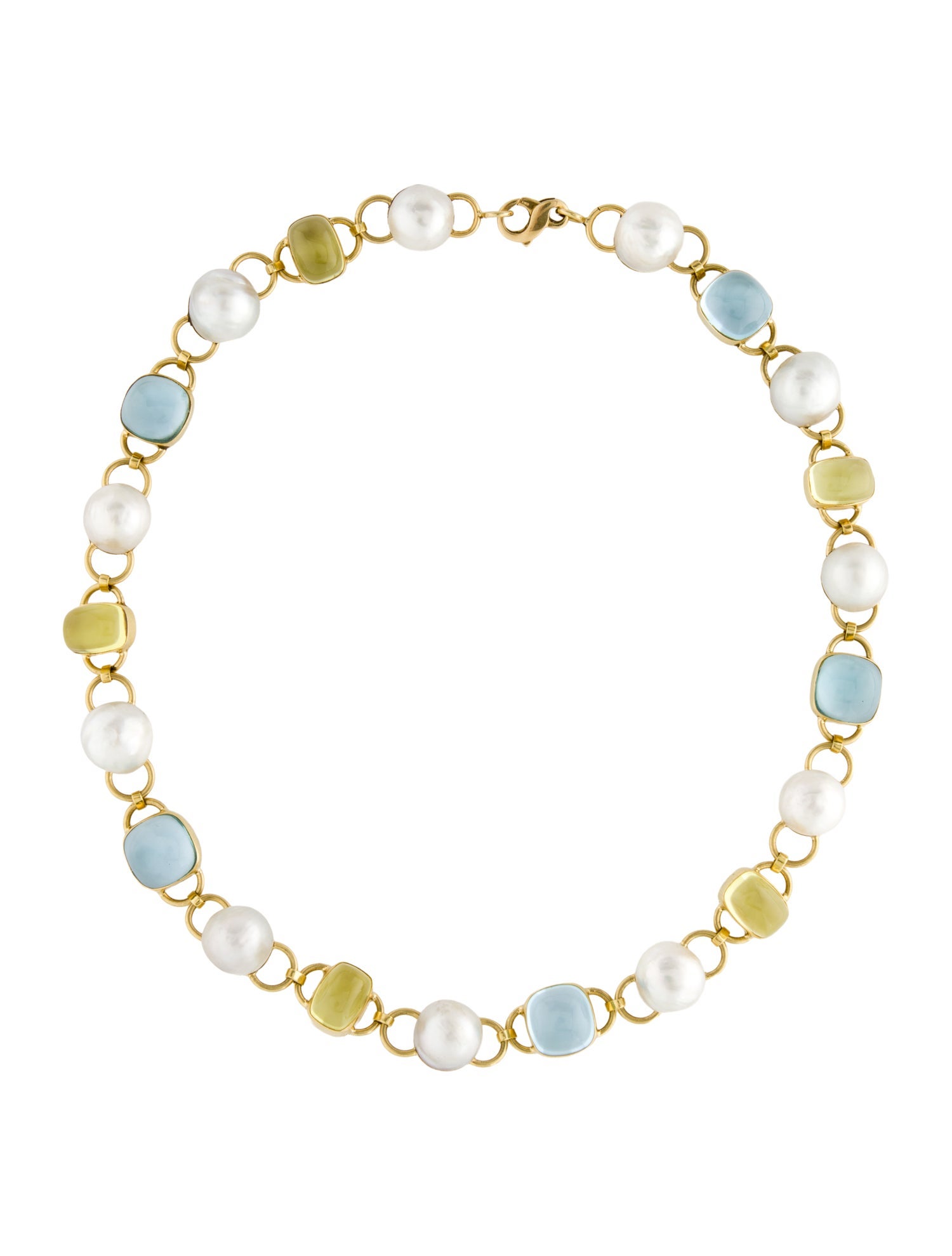 Maz 18K Pearl, Topaz & Quartz Chain Necklace