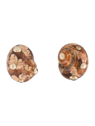 Maz 14K Shell Clip-On Earrings