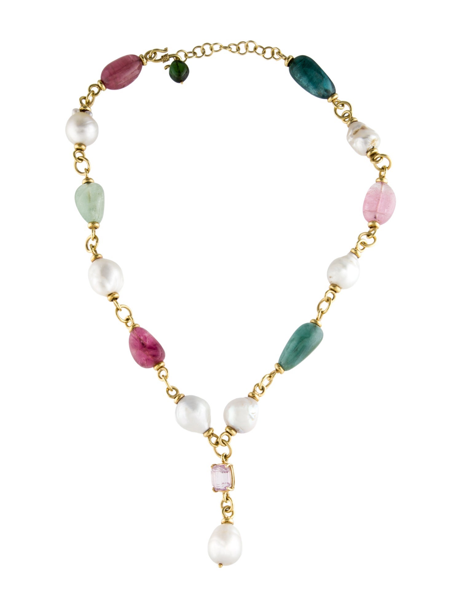 Maz 18K Pearl & Multi-Stone Lavalier Necklace