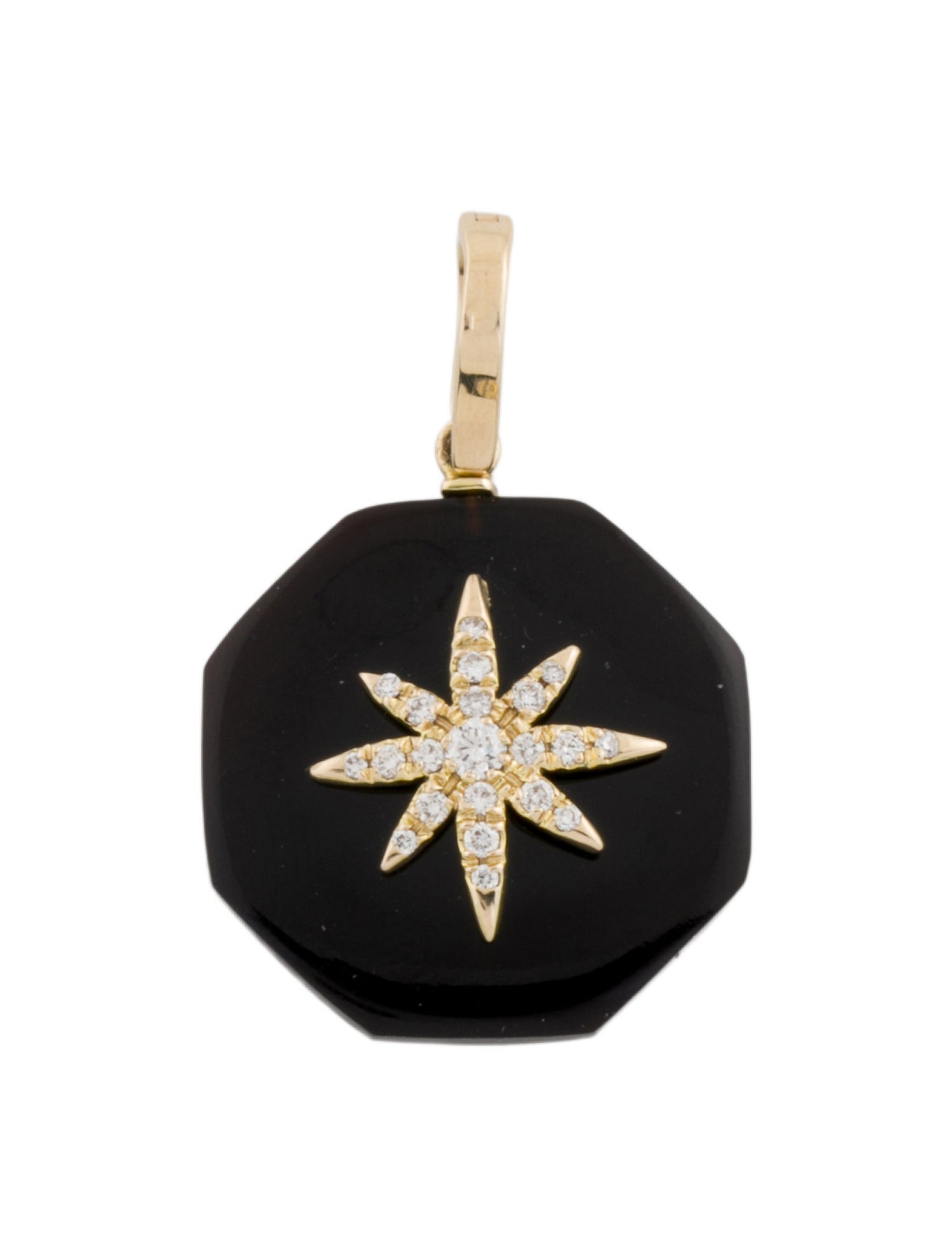 Maz 14K Onyx & Diamond Pendant