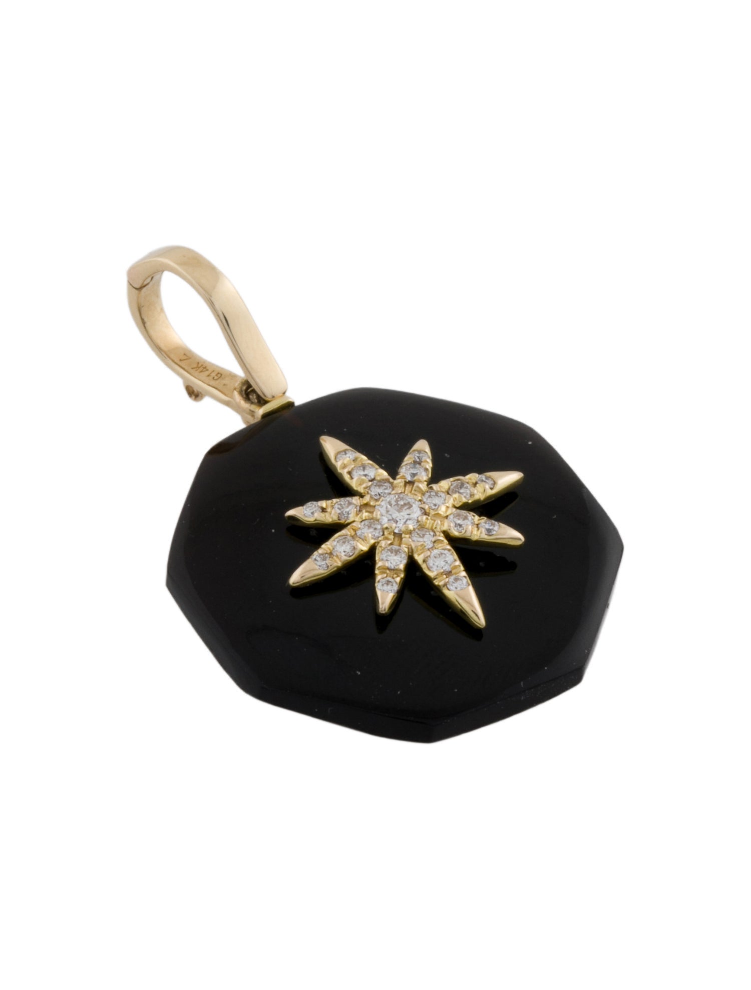Maz 14K Onyx & Diamond Pendant