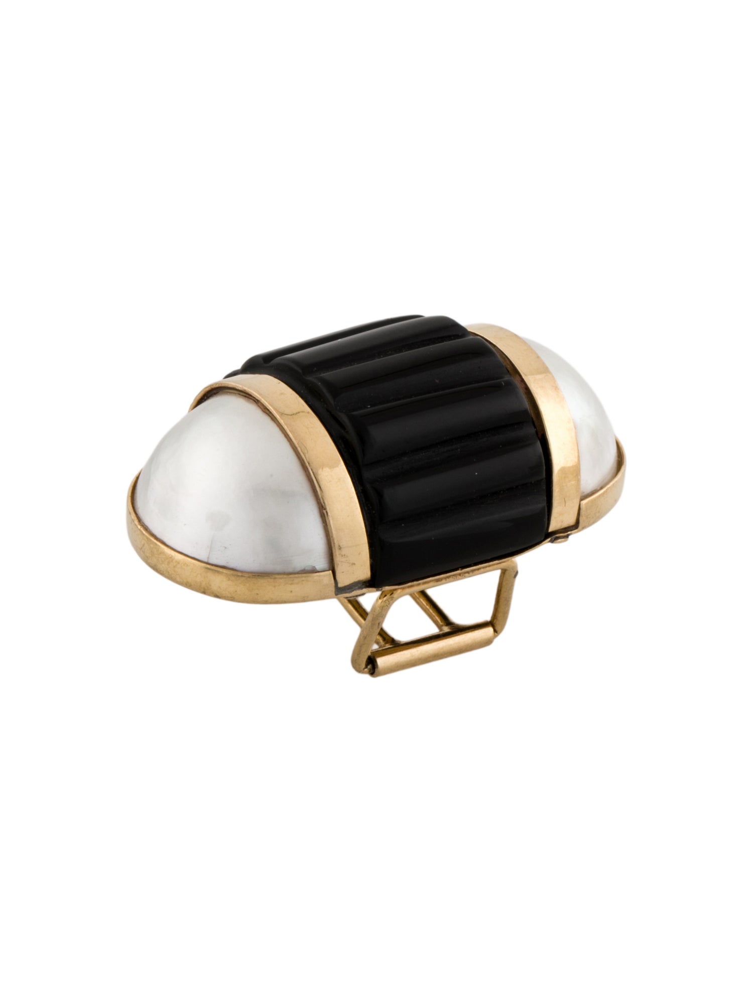 Maz 14K Mabè Pearl & Onyx Clip-Pendant