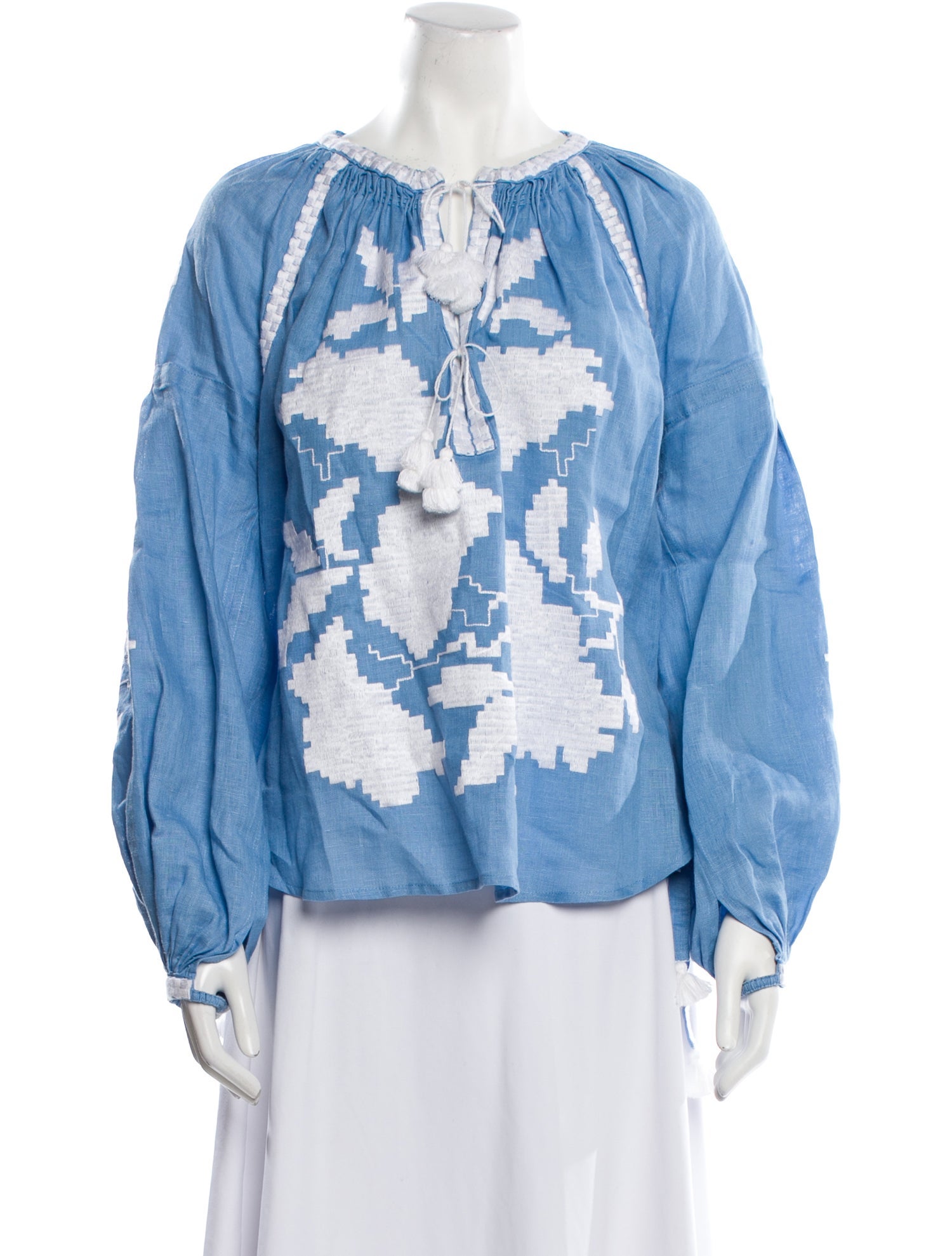 March Linen Tie-Dye Print Blouse