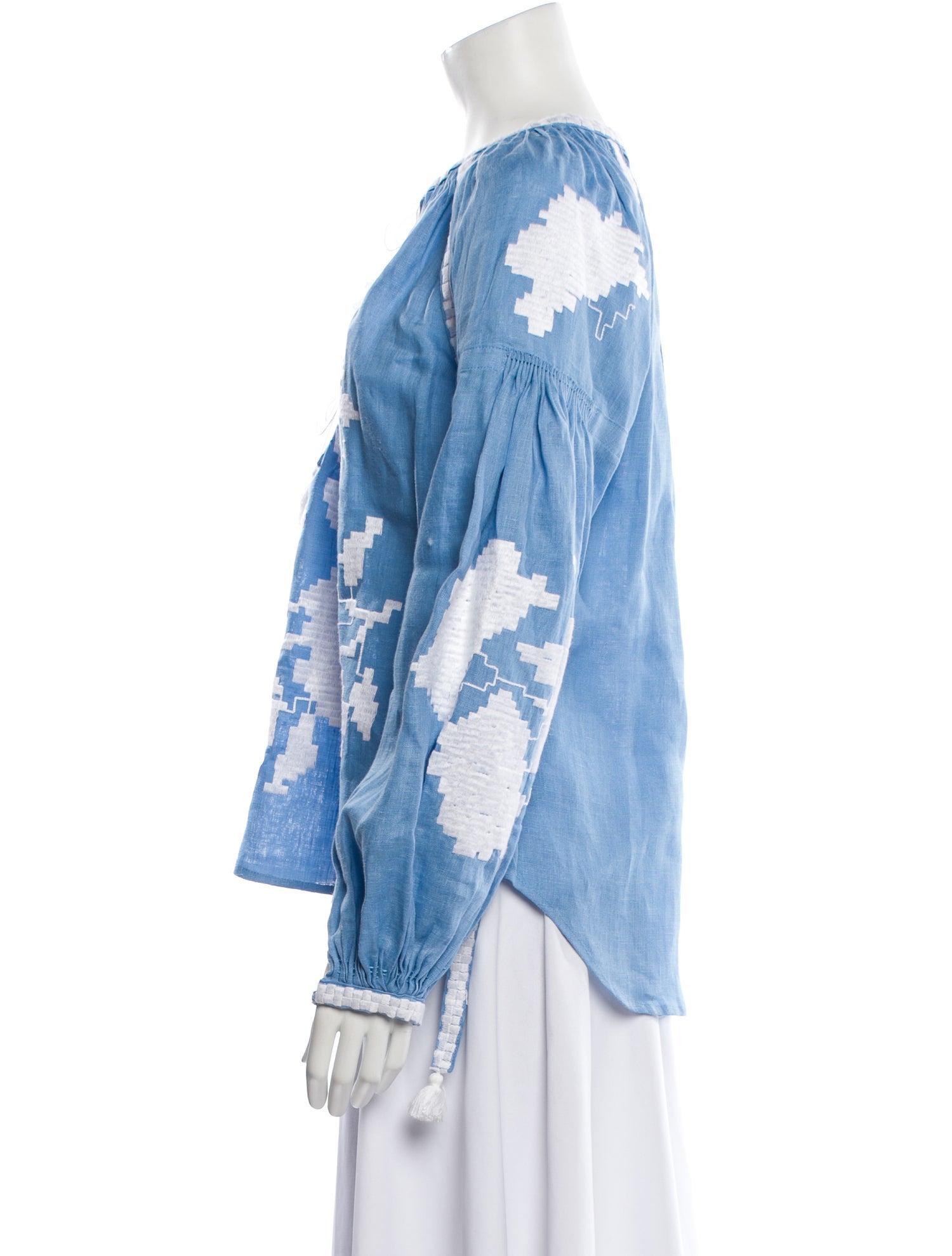 March Linen Tie-Dye Print Blouse