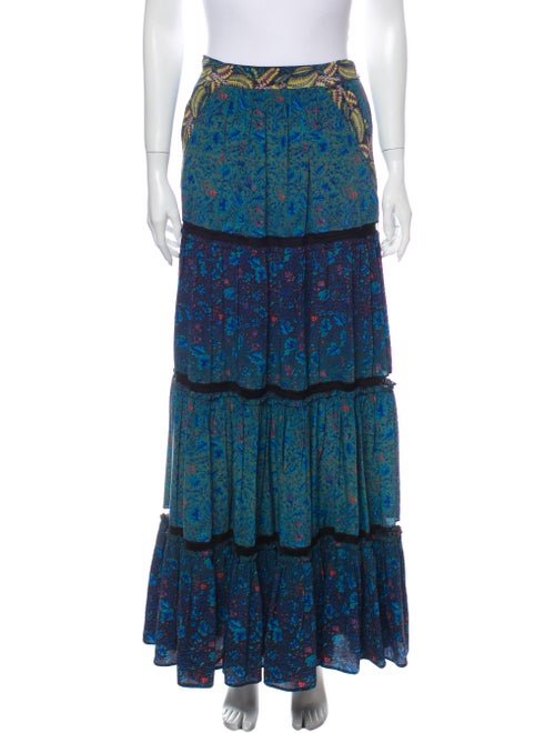 Marchesa Silk Long Skirt Blue