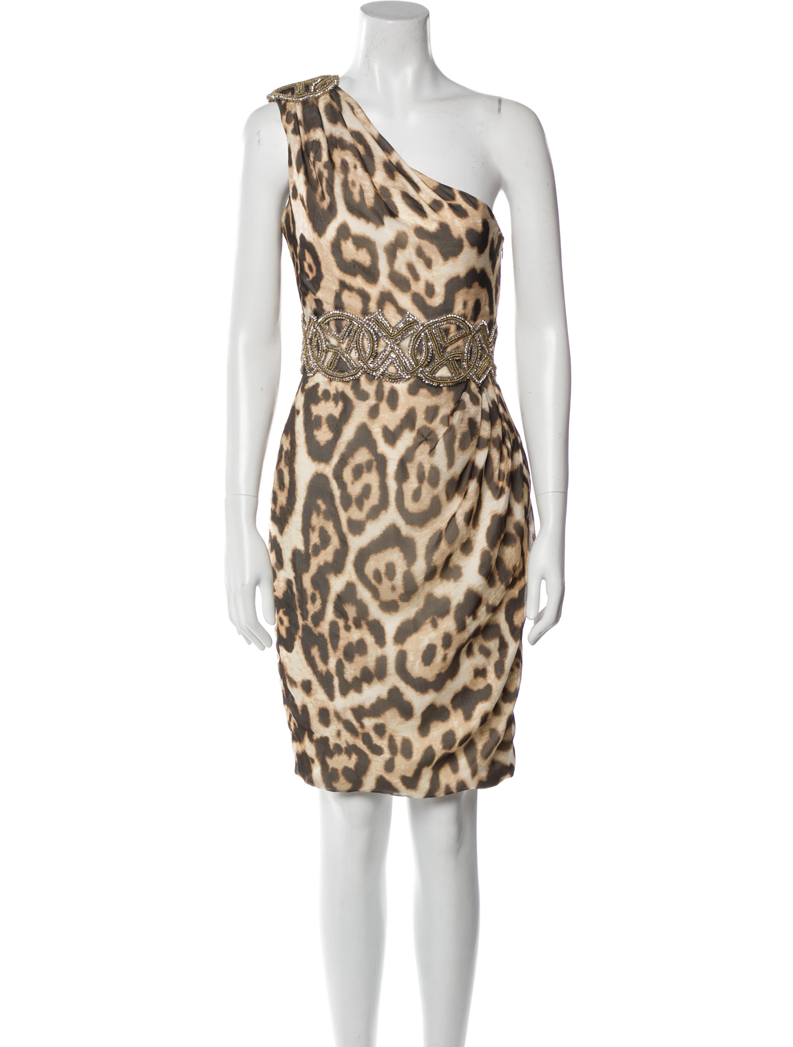 Marchesa Animal Print Knee-Length Dress