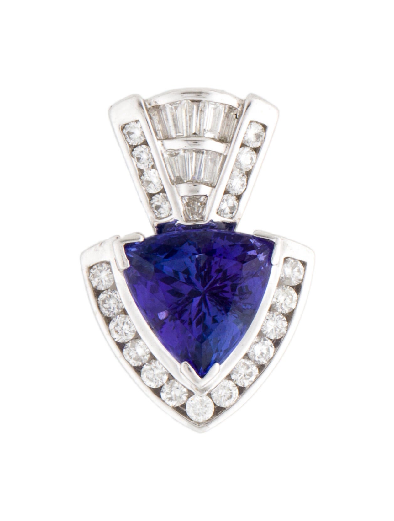 Marchesa 14K Tanzanite & Diamond Pendant RhodiumPlated 14K White Gold Pendant Necklace