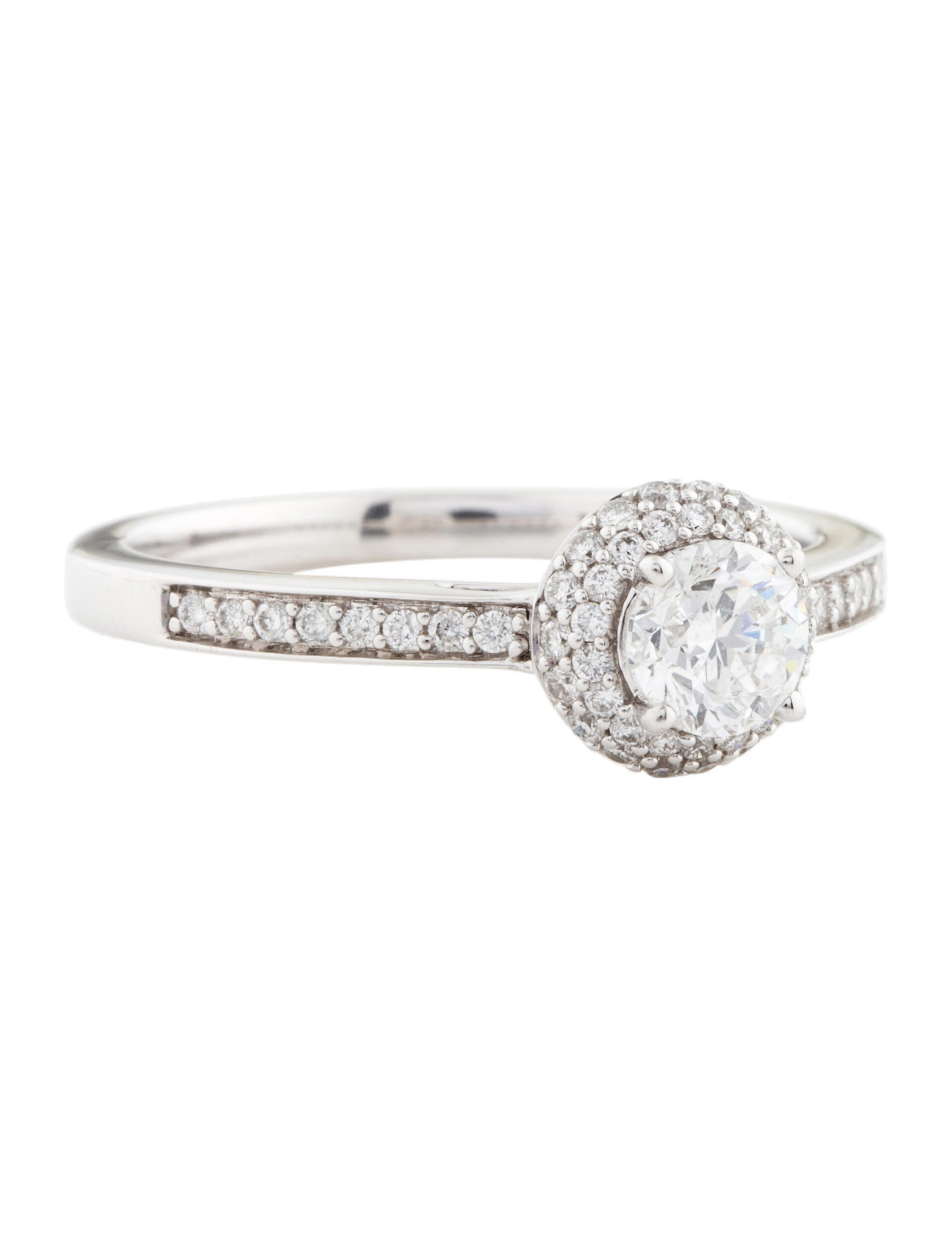 Engagement Ring 14K Diamond Brilliant Round Pear Brilliant Three Stone