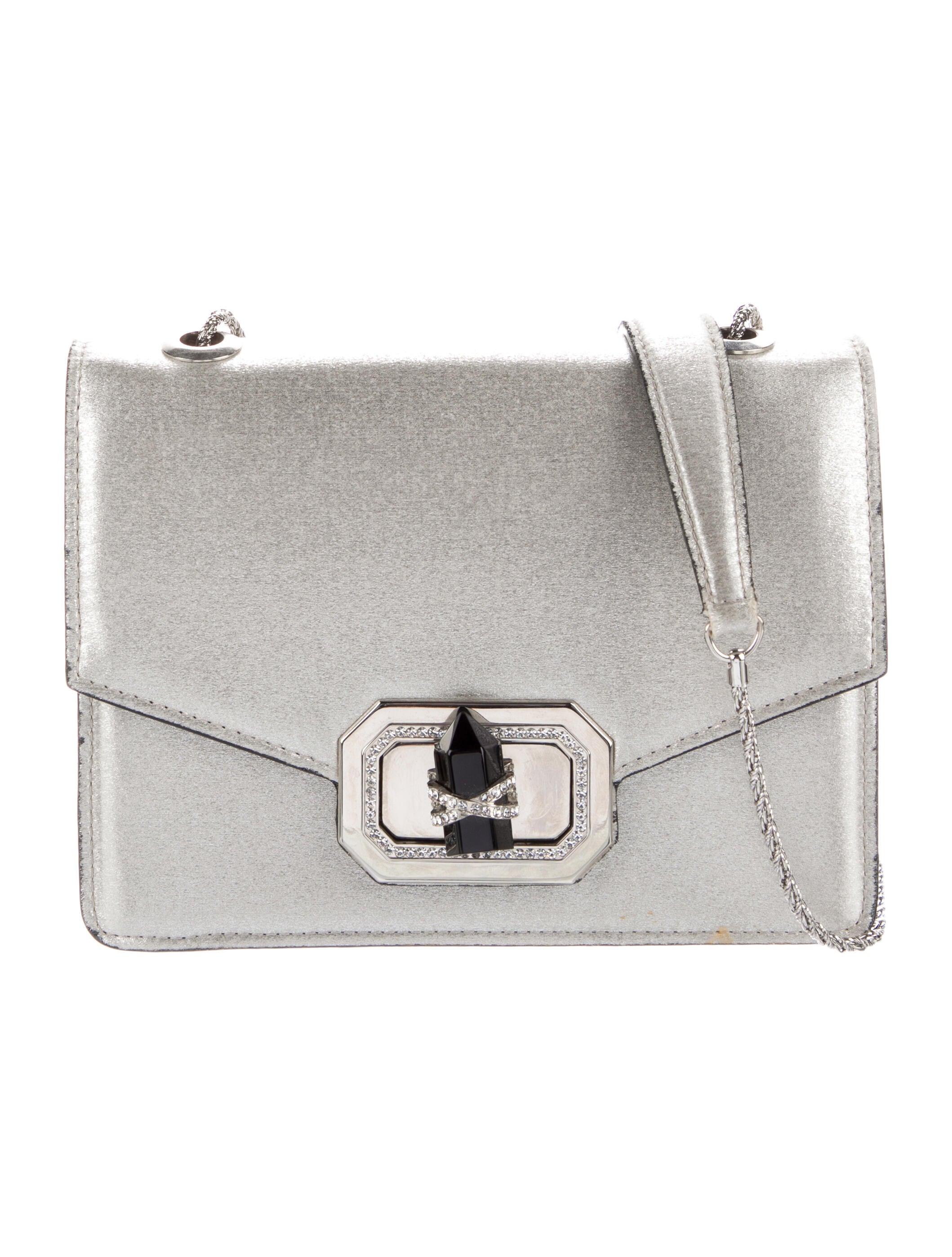 Marchesa Metallic Crystal Embellished Crossbody Bag Metallic