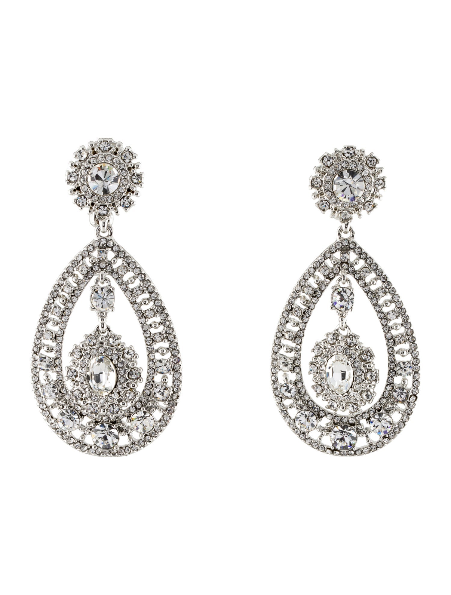 Marchesa Crystal Filigree Chandelier Earrings