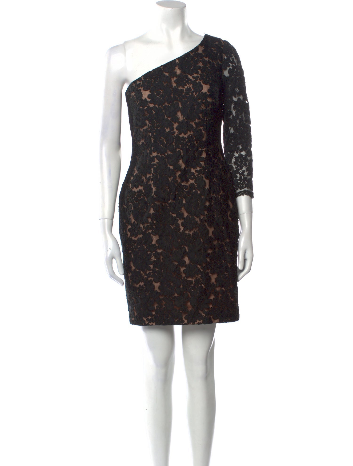 Marchesa Lace Pattern Mini Dress