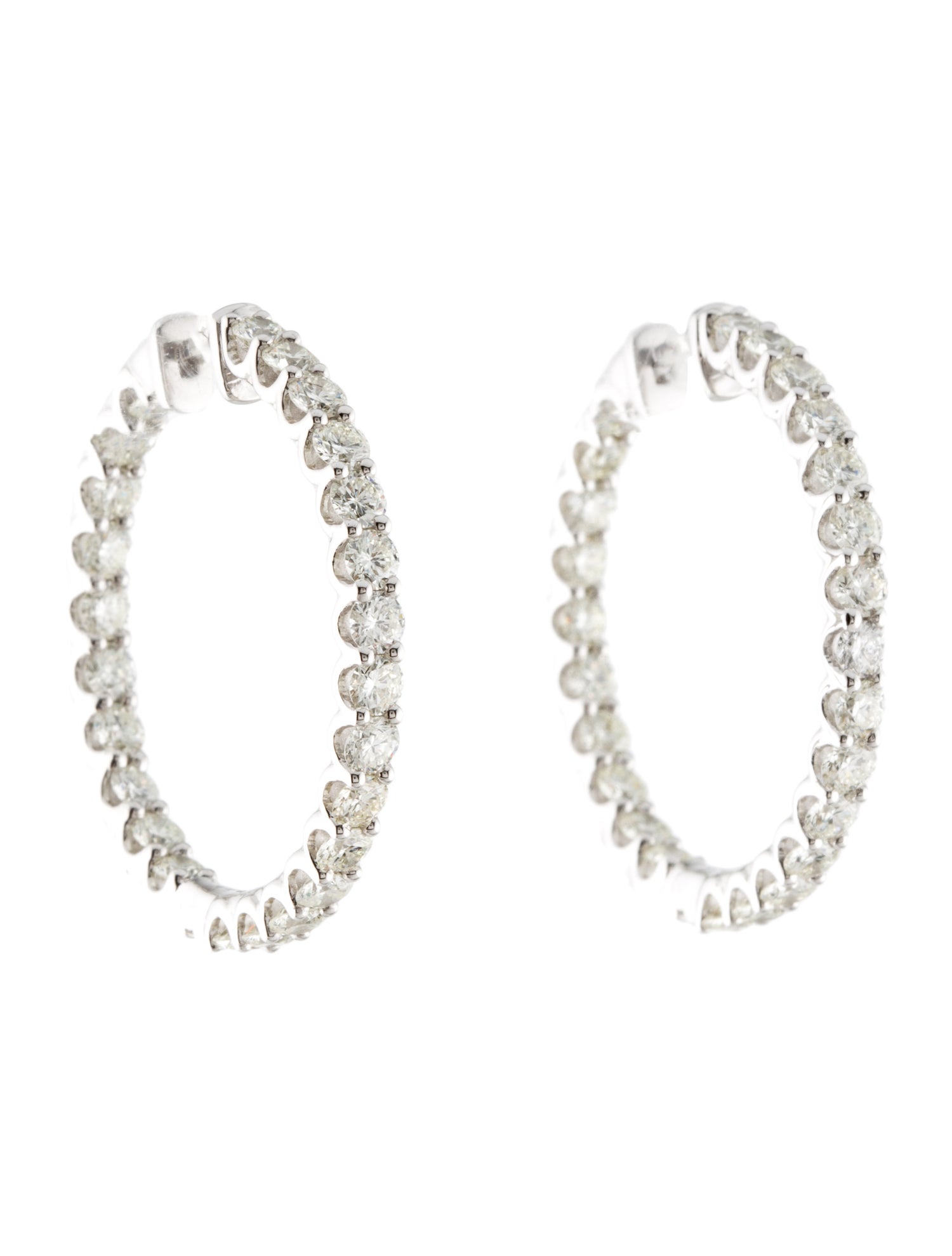 Marchesa 14K 4.00ctw Diamond In-Out Hoop Earrings