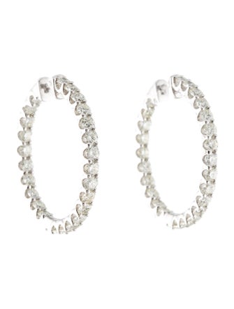 Marchesa 14K 4.00ctw Diamond In-Out Hoop Earrings