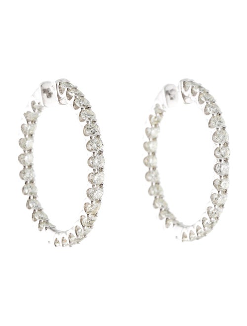 Marchesa 14K 4.00ctw Diamond In-Out Hoop Earrings